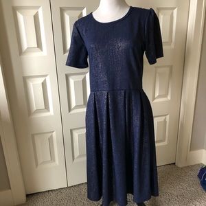 LulaRoe Elegant Collection Amelia XL metallic gold
